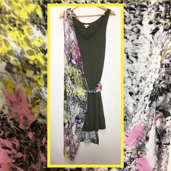 Leifsdottir Anthropologie Summer Dress Layered Floral Sarong Knot Asymmetric S - Picture 2 of 7